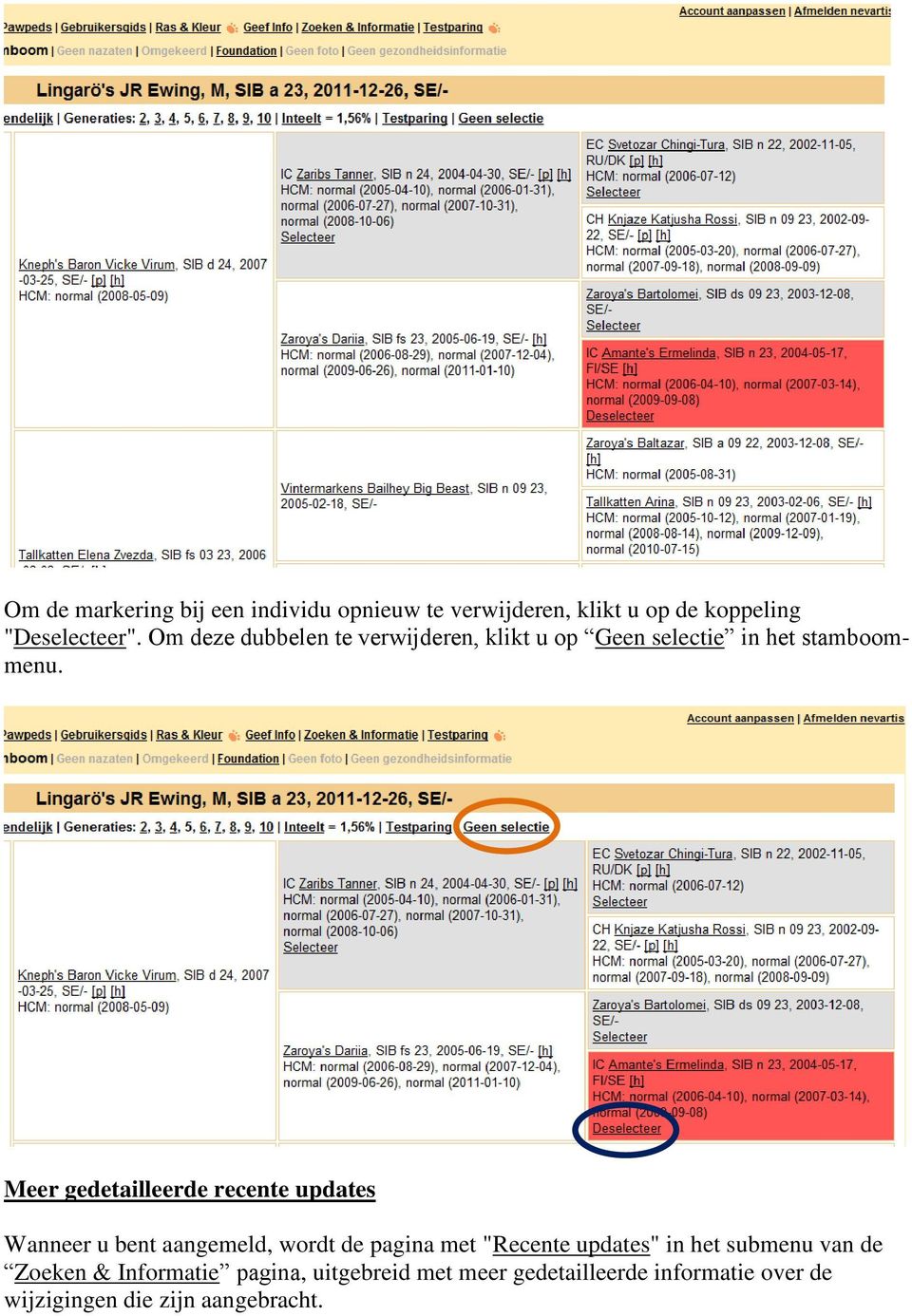 Meer gedetailleerde recente updates Wanneer u bent aangemeld, wordt de pagina met "Recente updates" in