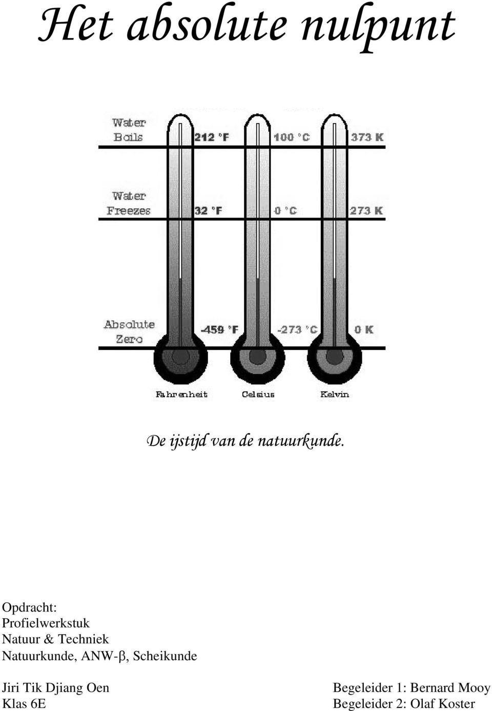 Natuurkunde, ANW-β, Scheikunde Jiri Tik Djiang Oen