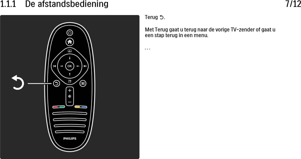 Met Terug gaat u terug naar de