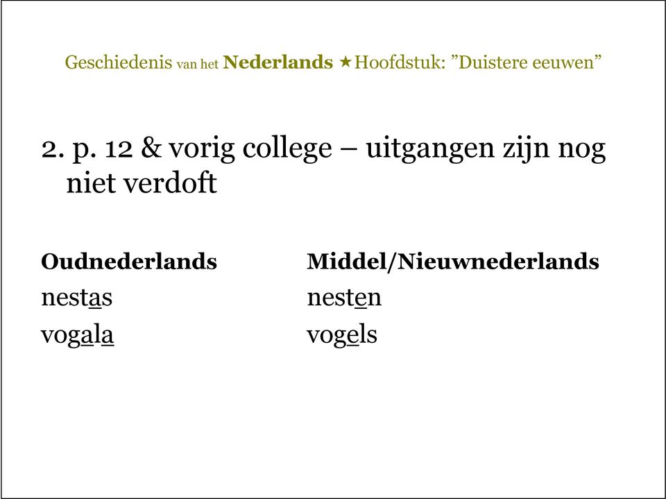 verdoft Oudnederlands nestas