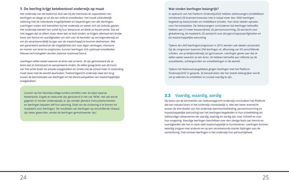 Het onderwijs betrekt hen actief bij hun leerproces en biedt ze keuzeruimte.