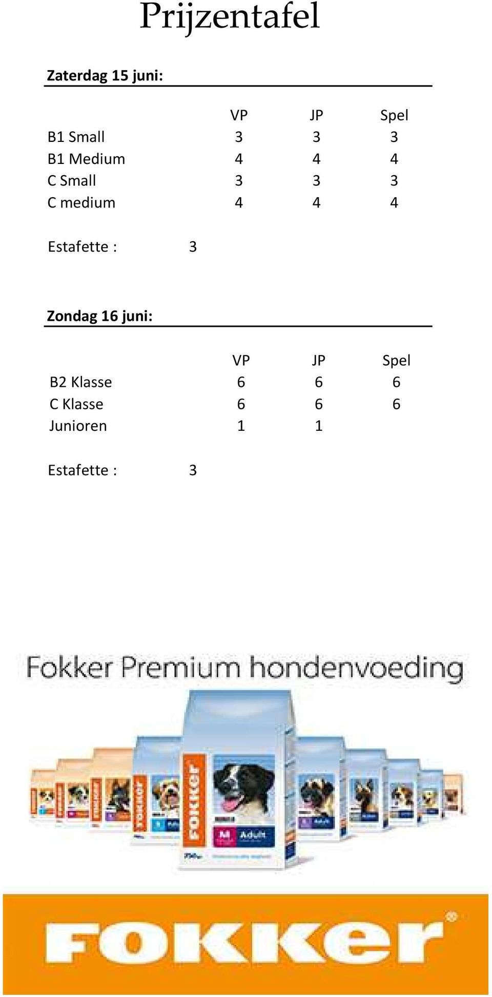 medium 4 4 4 Estafette : 3 Zondag 16 juni: VP JP