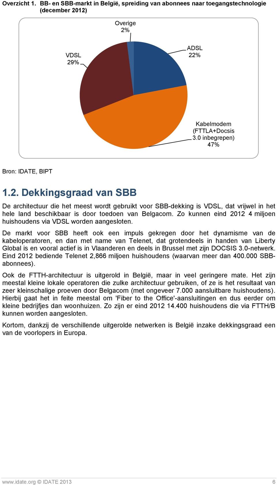 Zo kunnen eind 2012 4 miljoen huishoudens via VDSL worden aangesloten.