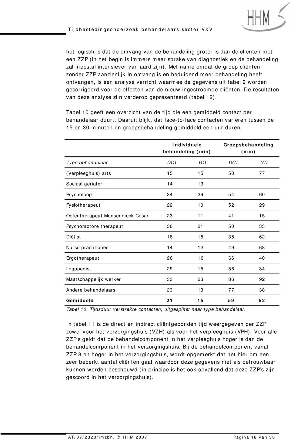 effecten van de nieuw ingestroomde cliënten. De resultaten van deze analyse zijn verderop gepresenteerd (tabel 12).