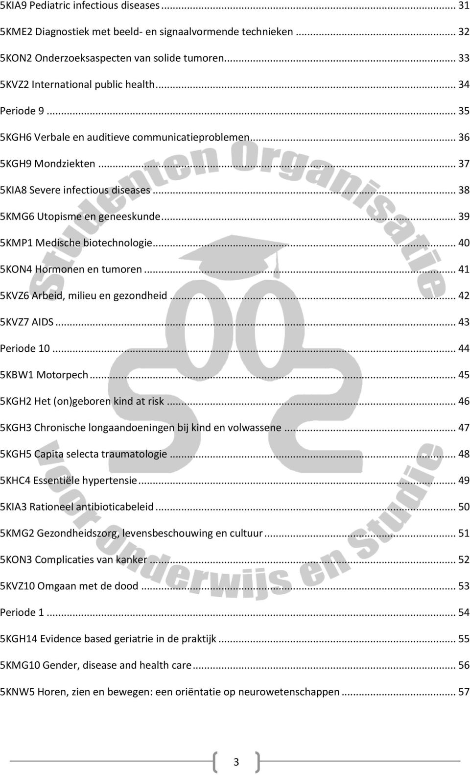 .. 39 5KMP1 Medische biotechnologie... 40 5KON4 Hormonen en tumoren... 41 5KVZ6 Arbeid, milieu en gezondheid... 42 5KVZ7 AIDS... 43 Periode 10... 44 5KBW1 Motorpech.