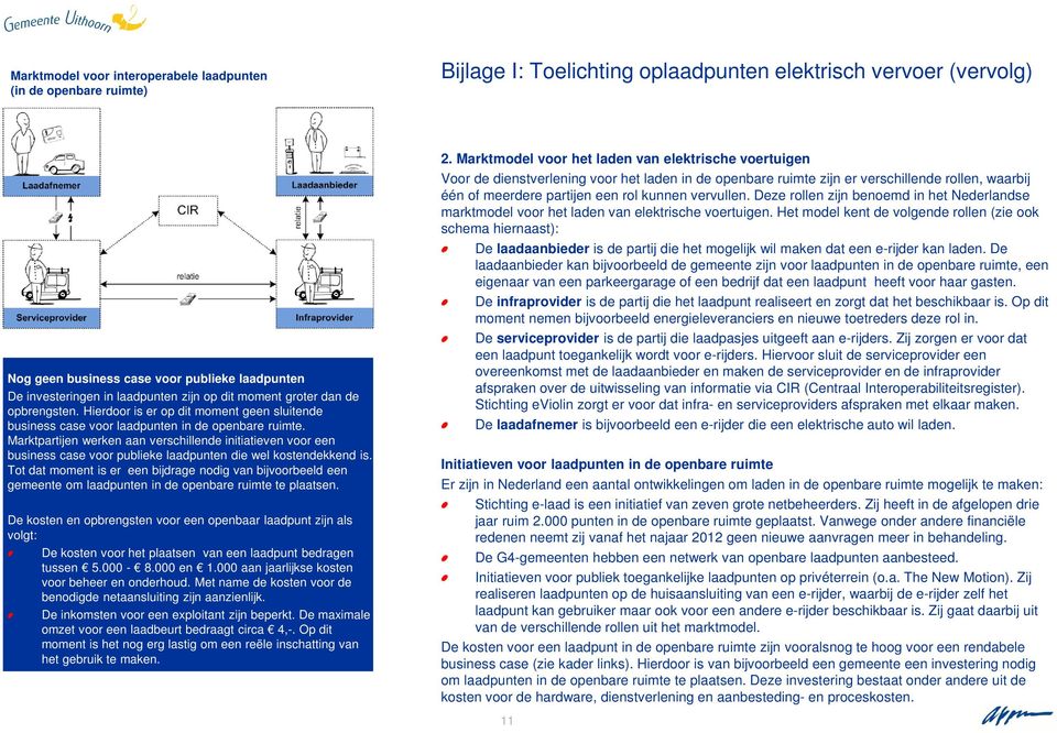 Marktpartijen werken aan verschillende initiatieven voor een business case voor publieke laadpunten die wel kostendekkend is.