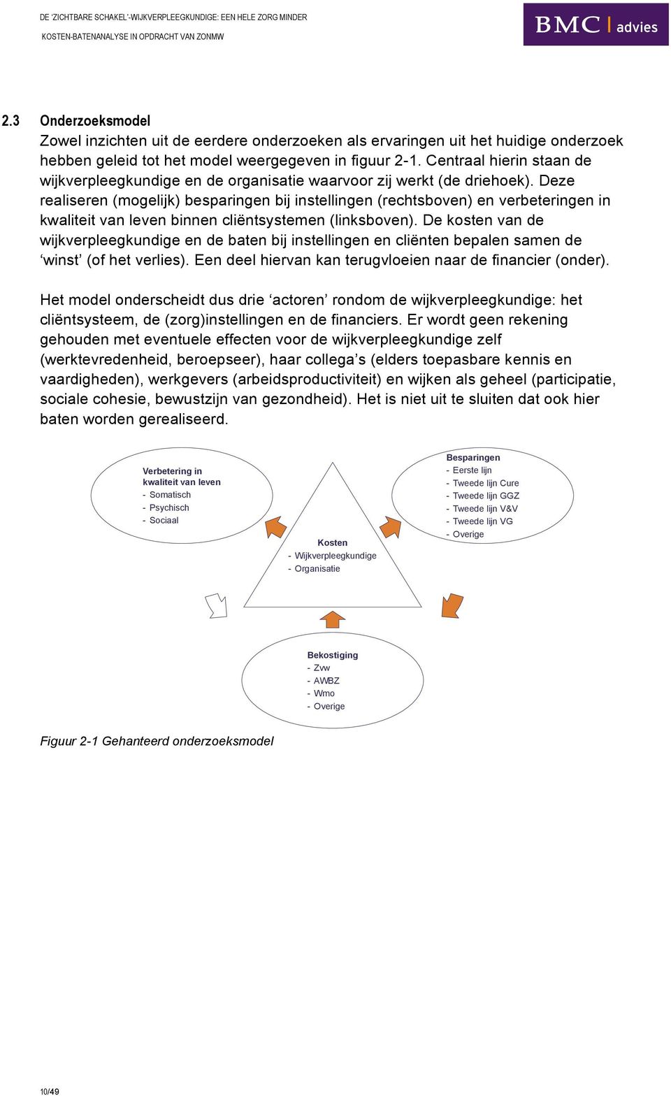 Deze realiseren (mogelijk) besparingen bij instellingen (rechtsboven) en verbeteringen in kwaliteit van leven binnen cliëntsystemen (linksboven).