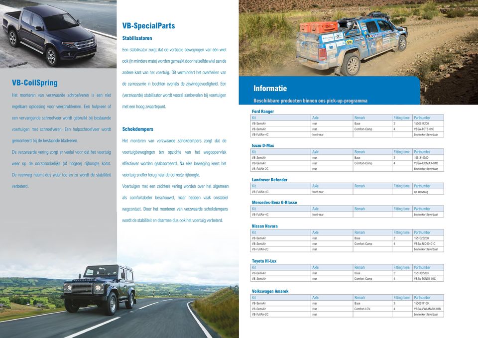 Een hulpschroefveer wordt gemonteerd bij de bestaande bladveren. De verzwaarde vering zorgt er veelal voor dat het voertuig weer op de oorspronkelijke (of hogere) rijhoogte komt.