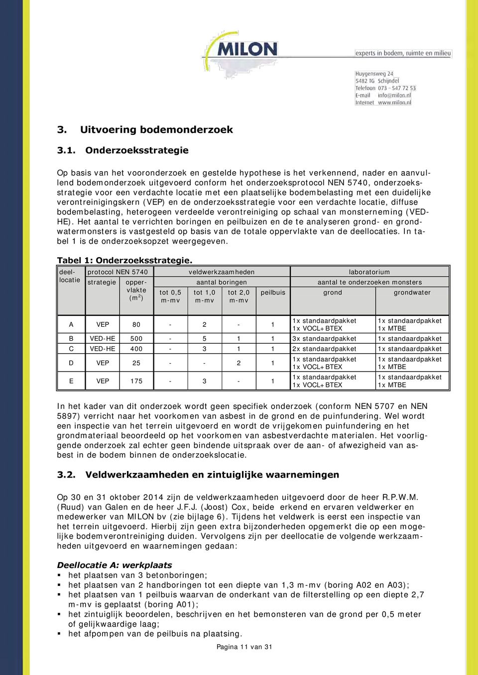 voor een verdachte locatie met een plaatselijke bodembelasting met een duidelijke verontreinigingskern (VEP) en de onderzoeksstrategie voor een verdachte locatie, diffuse bodembelasting, heterogeen