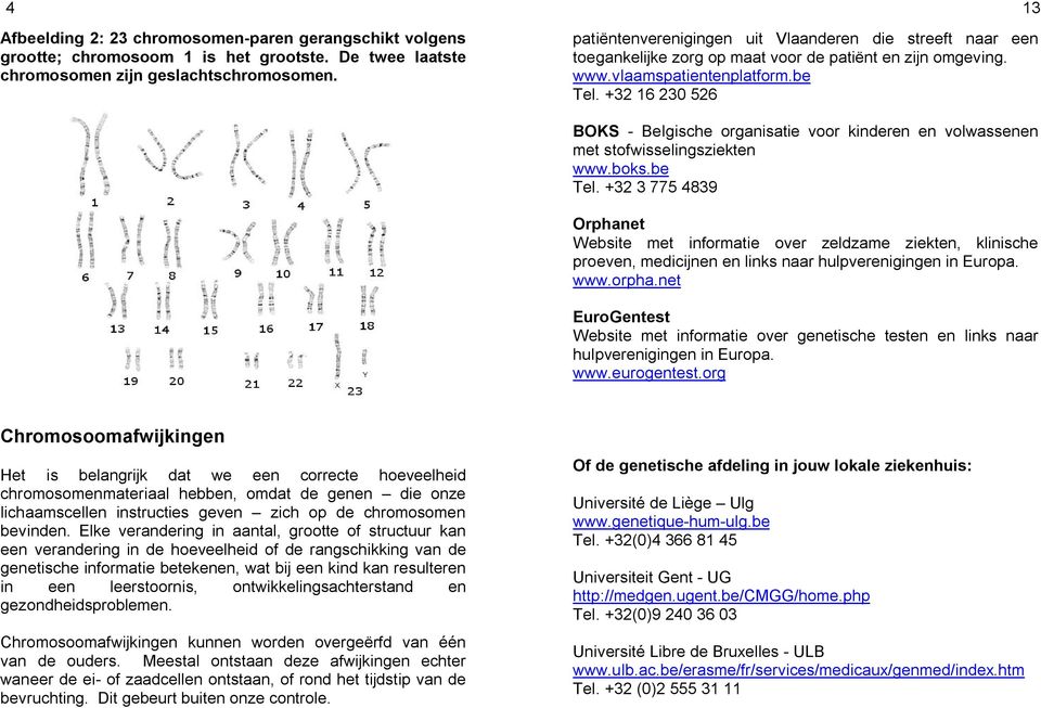+32 16 230 526 13 BOKS - Belgische organisatie voor kinderen en volwassenen met stofwisselingsziekten www.boks.be Tel.
