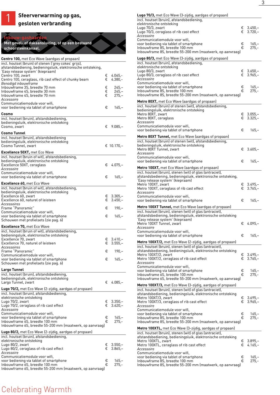 380,- Benodigd inbouwframe Inbouwframe 3S, breedte 70 mm 245, Inbouwframe 4S, breedte 30 mm 245, Inbouwframe 4S, breedte 70 mm 275, Cosmo Cosmo, zwart 9.085, Cosmo Tunnel incl.