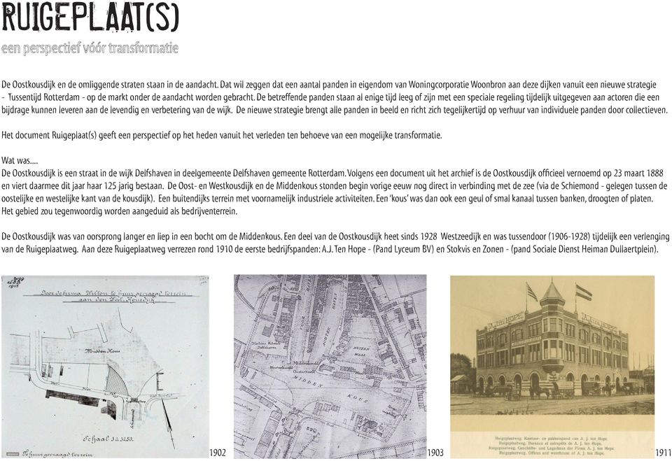 De betreffende panden staan al enige tijd leeg of zijn met een speciale regeling tijdelijk uitgegeven aan actoren die een bijdrage kunnen leveren aan de levendig en verbetering van de wijk.