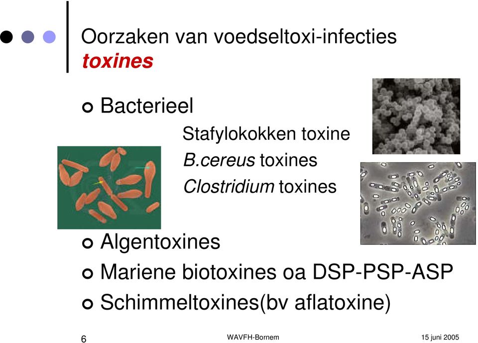 cereus toxines Clostridium toxines Algentoxines