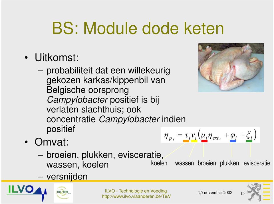 slachthuis; ook concentratie Campylobacter indien positief Omvat: broeien,