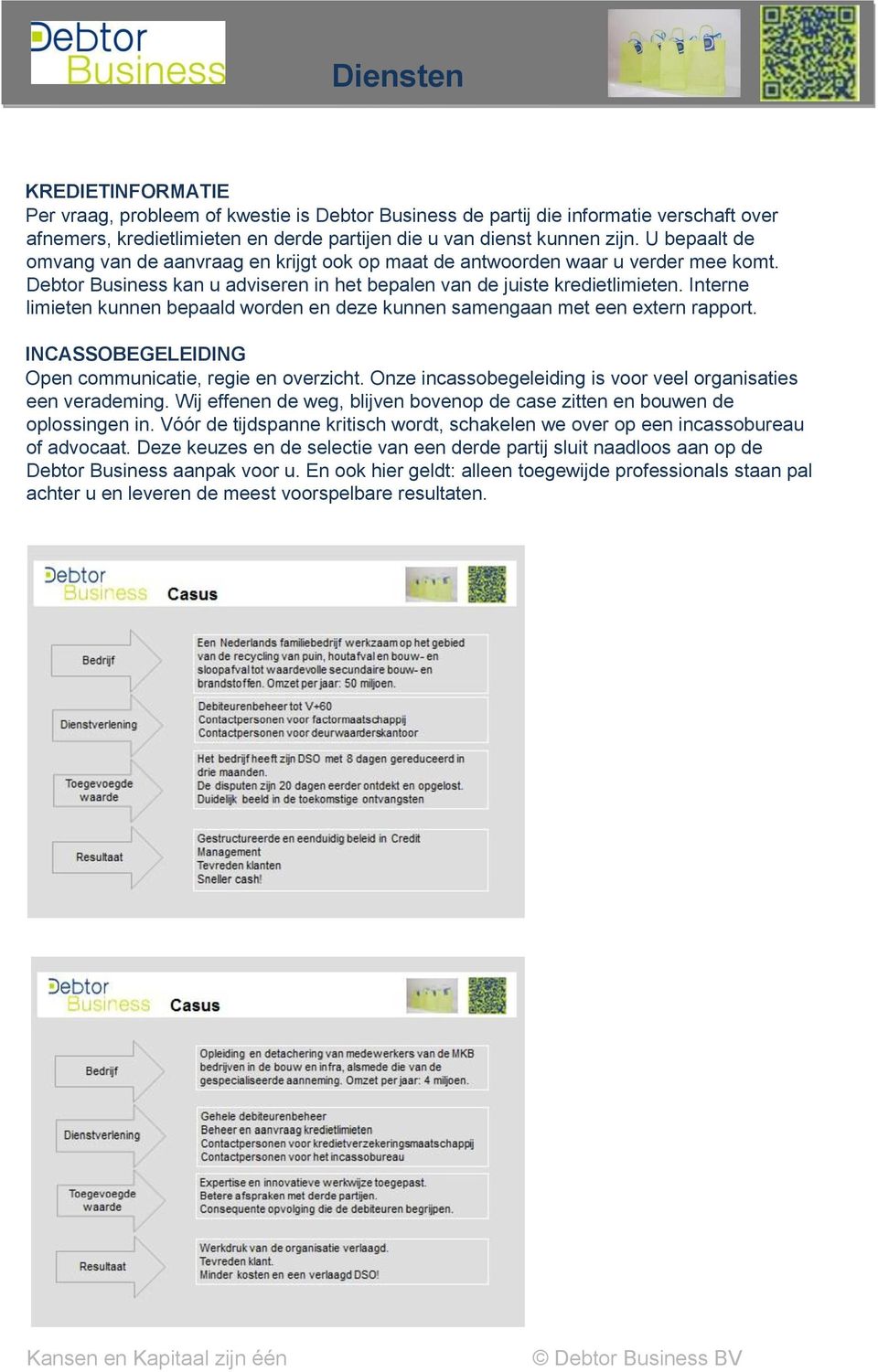 Interne limieten kunnen bepaald worden en deze kunnen samengaan met een extern rapport. INCASSOBEGELEIDING Open communicatie, regie en overzicht.