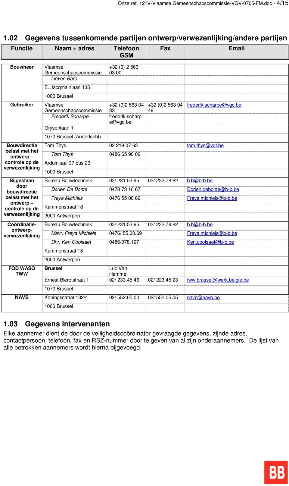 Vlaamse Gemeenschapscommissie Lieven Baro E.