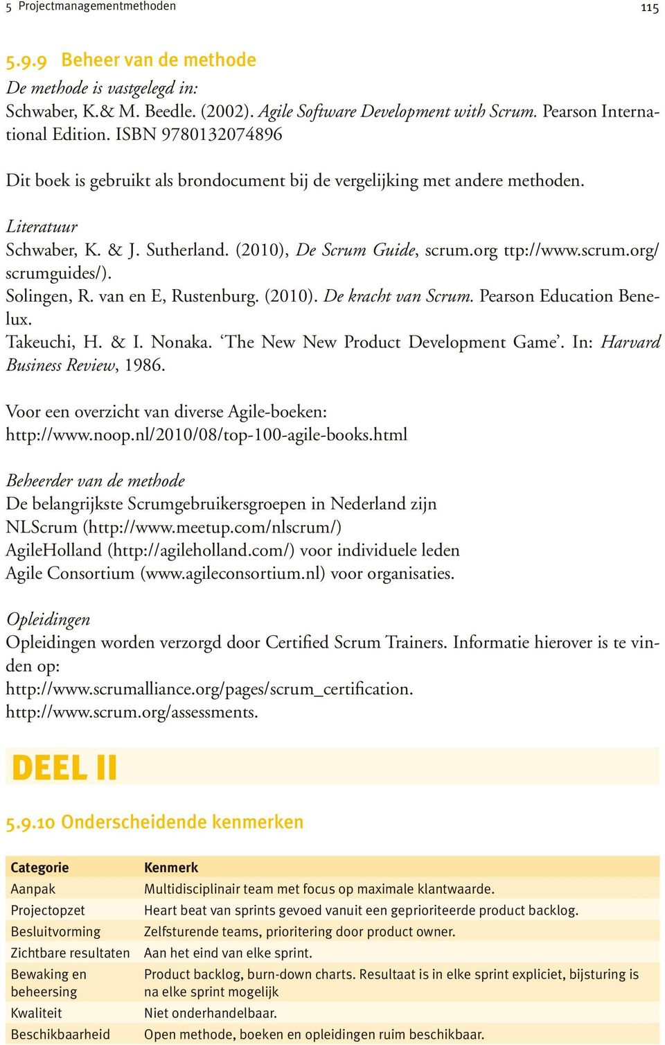 Solingen, R. van en E, Rustenburg. (2010). De kracht van Scrum. Pearson Education Benelux. Takeuchi, H. & I. Nonaka. The New New Product Development Game. In: Harvard Business Review, 1986.