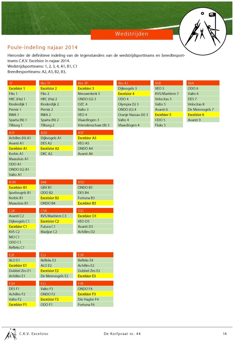 Excelsior 4 KVS/Maritiem 7 Valto 6 HKC (Ha) 1 HKC (Ha) 2 ONDO (G) 3 ODO 4 Velocitas 5 DES 7 Kinderdijk 1 Kinderdijk 2 OZC 4 Olympia (S) 3 Valto 5 Velocitas 8 Pernix 1 Pernix 2 Valto 3 ONDO (G) 4