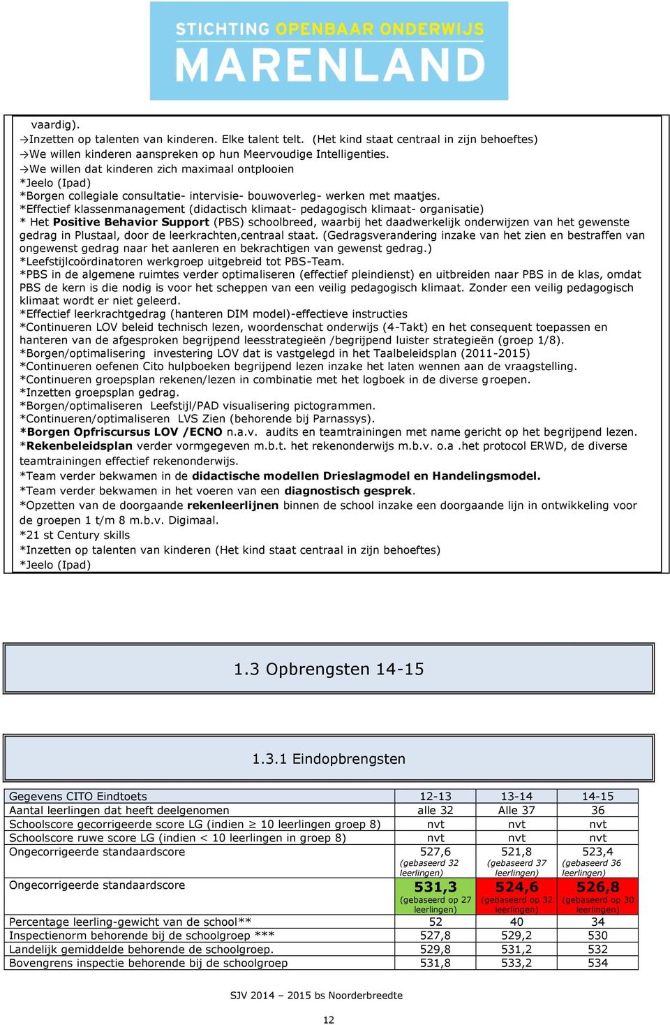 *Effectief klassenmanagement (didactisch klimaat- pedagogisch klimaat- organisatie) * Het Positive Behavior Support (PBS) schoolbreed, waarbij het daadwerkelijk onderwijzen van het gewenste gedrag in