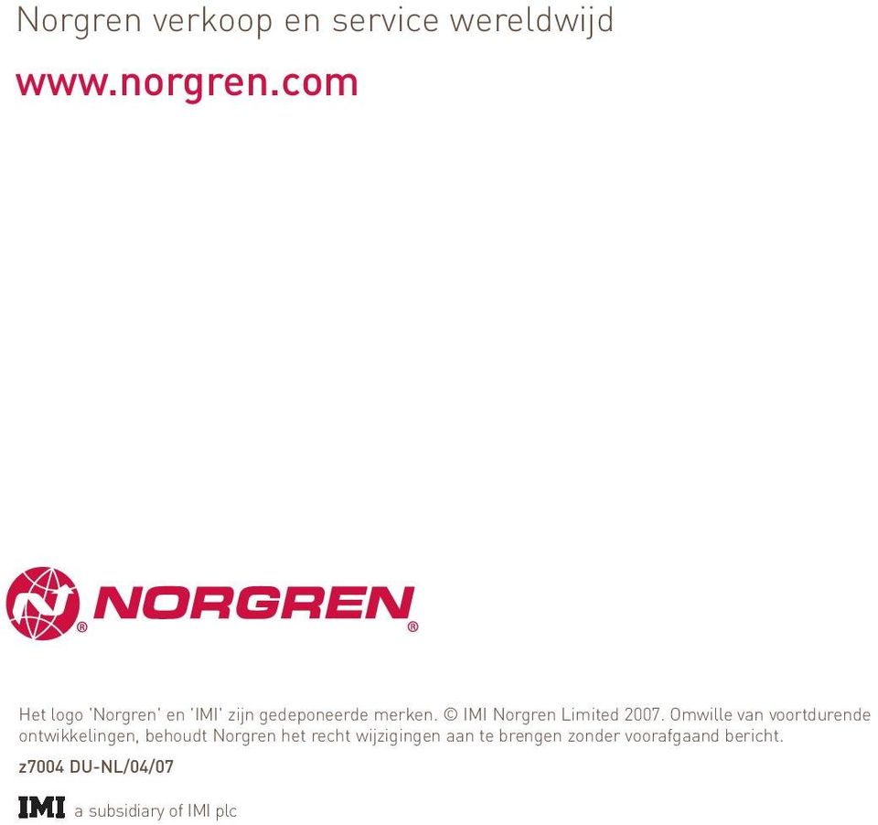 IMI Norgren Limited 2007.