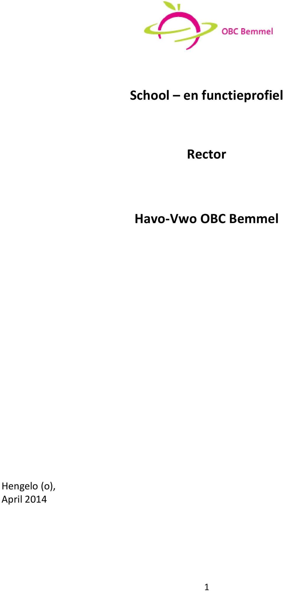 Rector Havo-Vwo OBC