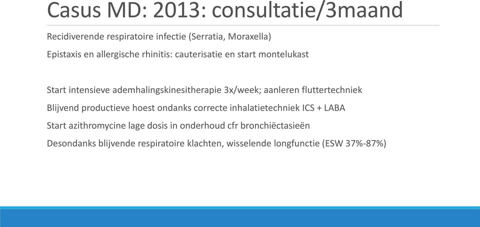 aanleren fluttertechniek Blijvend productieve hoest ondanks correcte inhalatietechniek ICS + LABA Start