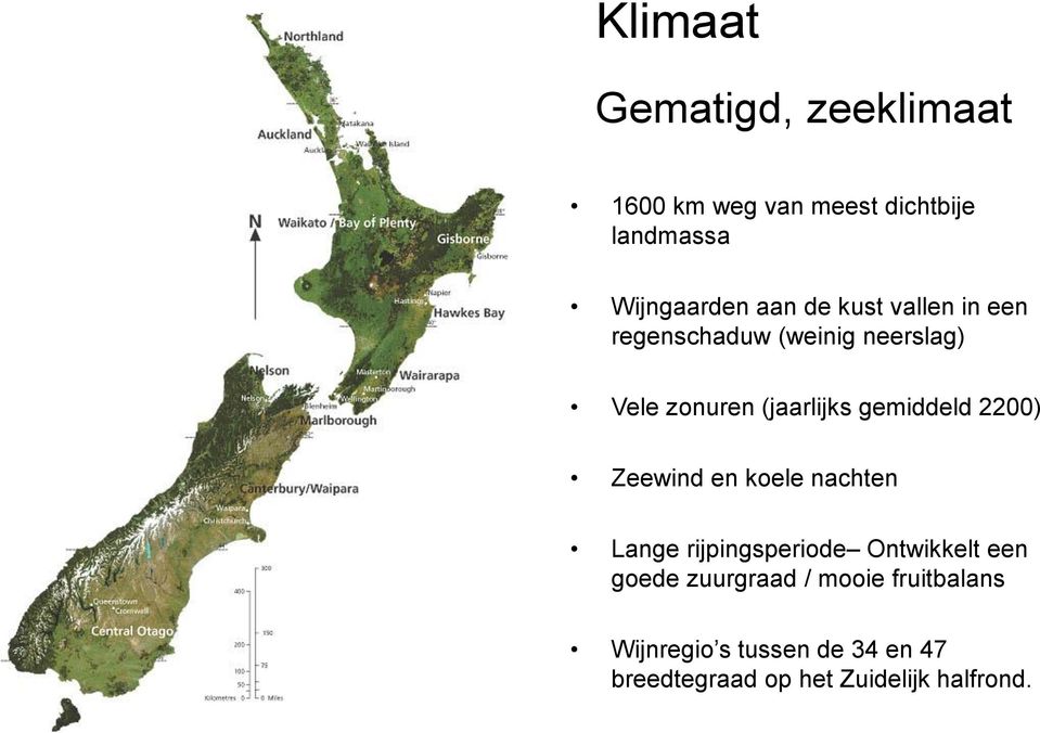 2200) Zeewind en koele nachten Lange rijpingsperiode Ontwikkelt een goede zuurgraad /