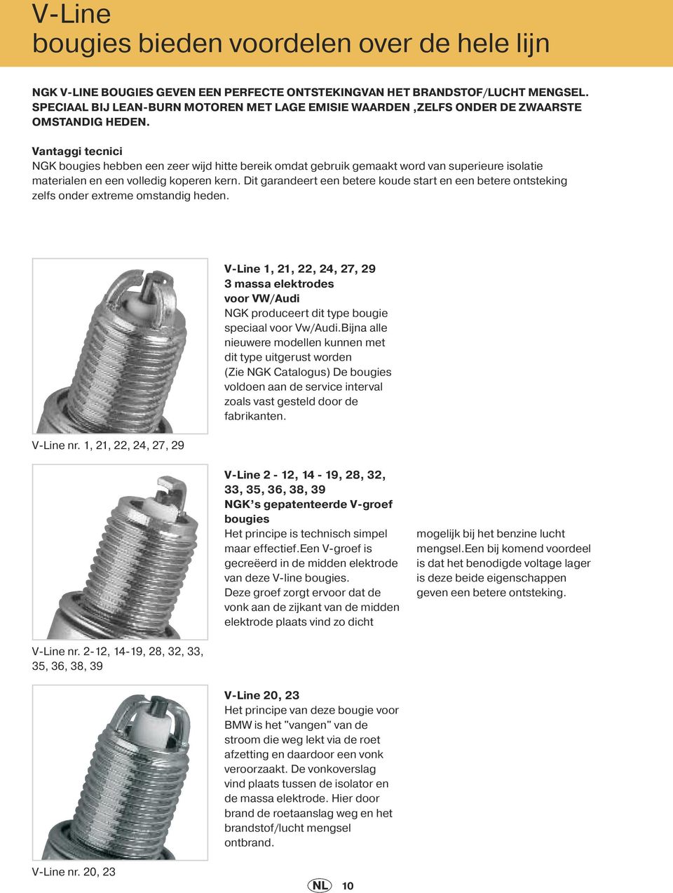 Vantaggi tecnici NGK bougies hebben een zeer wijd hitte bereik omdat gebruik gemaakt word van superieure isolatie materialen en een volledig koperen kern.