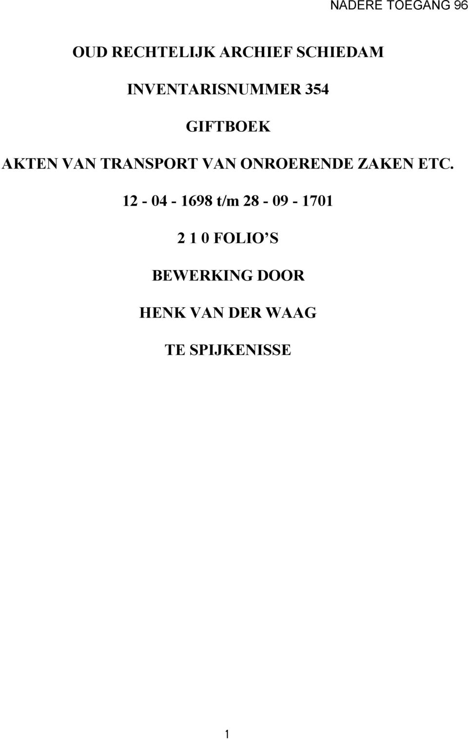 ZAKEN ETC.