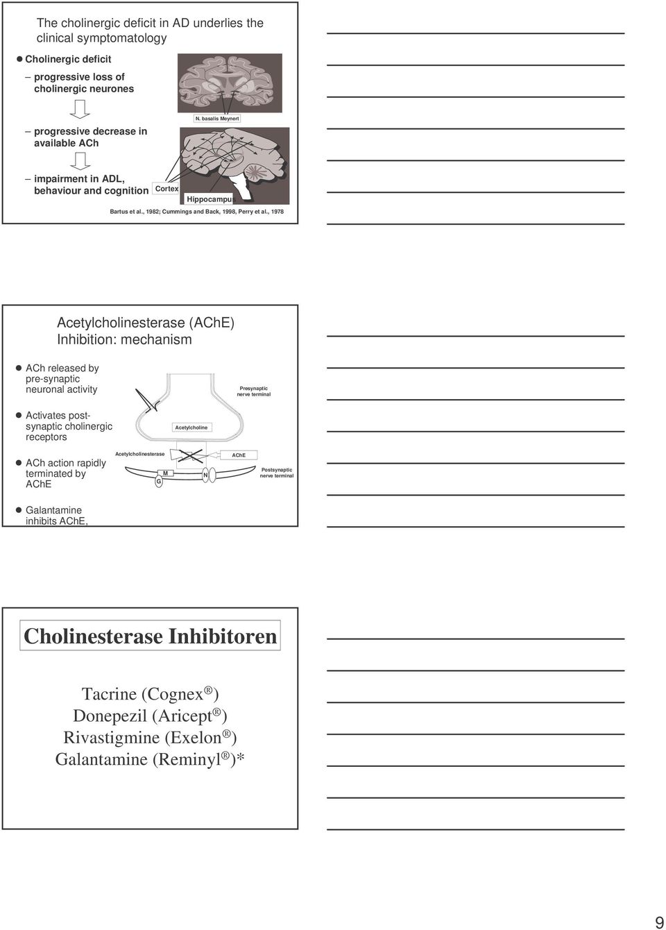 , 1978 Acetylcholinesterase (AChE) Inhibition: mechanism ACh released by pre-synaptic neuronal activity Presynaptic nerve terminal Activates postsynaptic cholinergic receptors