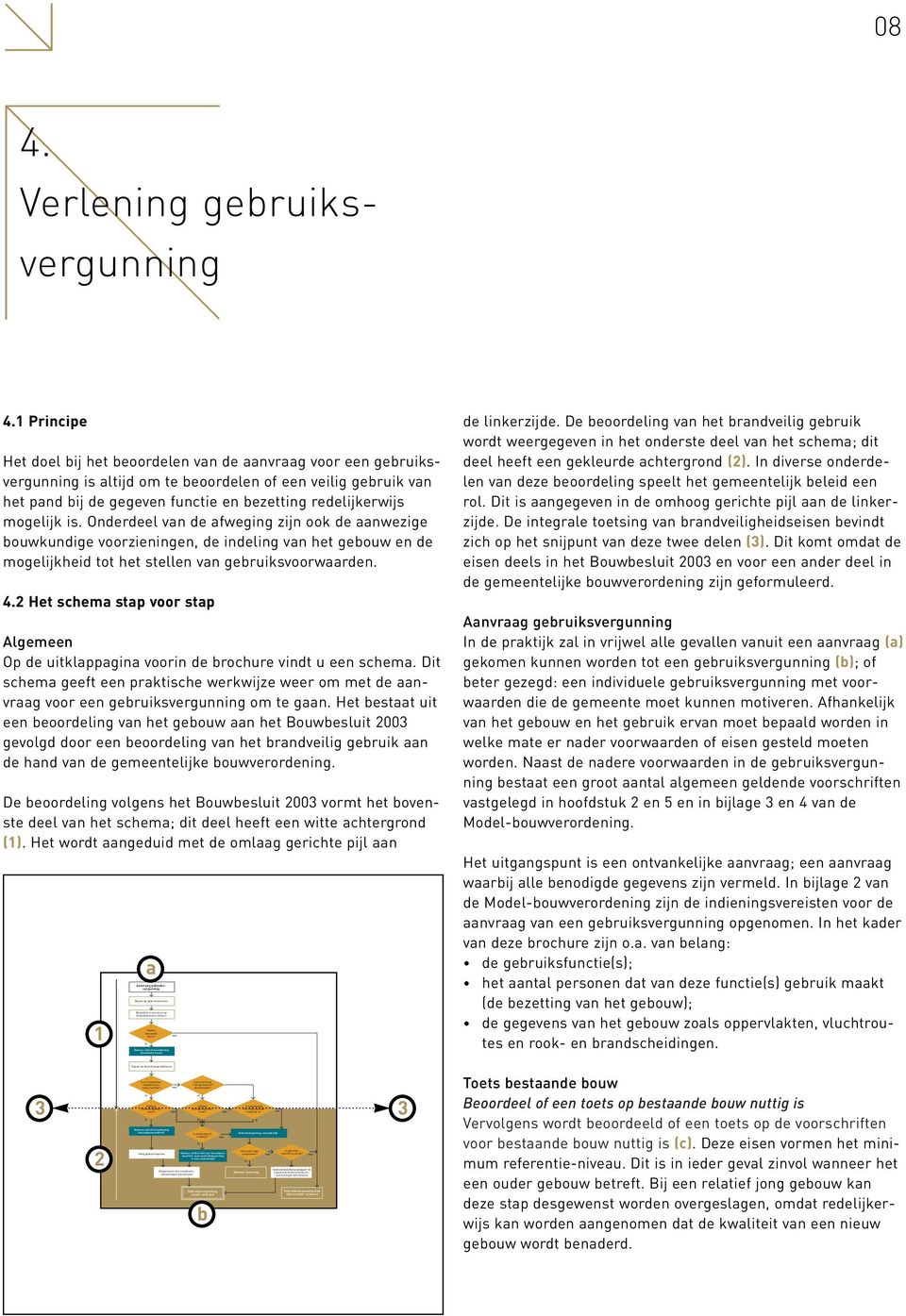 Gebouw voldoet bouwkundig (nieuwbouwkwaliteit) Veilig gebruik bepalen Organisatorische en beheersvoorzieningen omschrijven Is de bezetting 1 <135 personen/m deurbreedte? Voldoen brandveiligheidseisen?