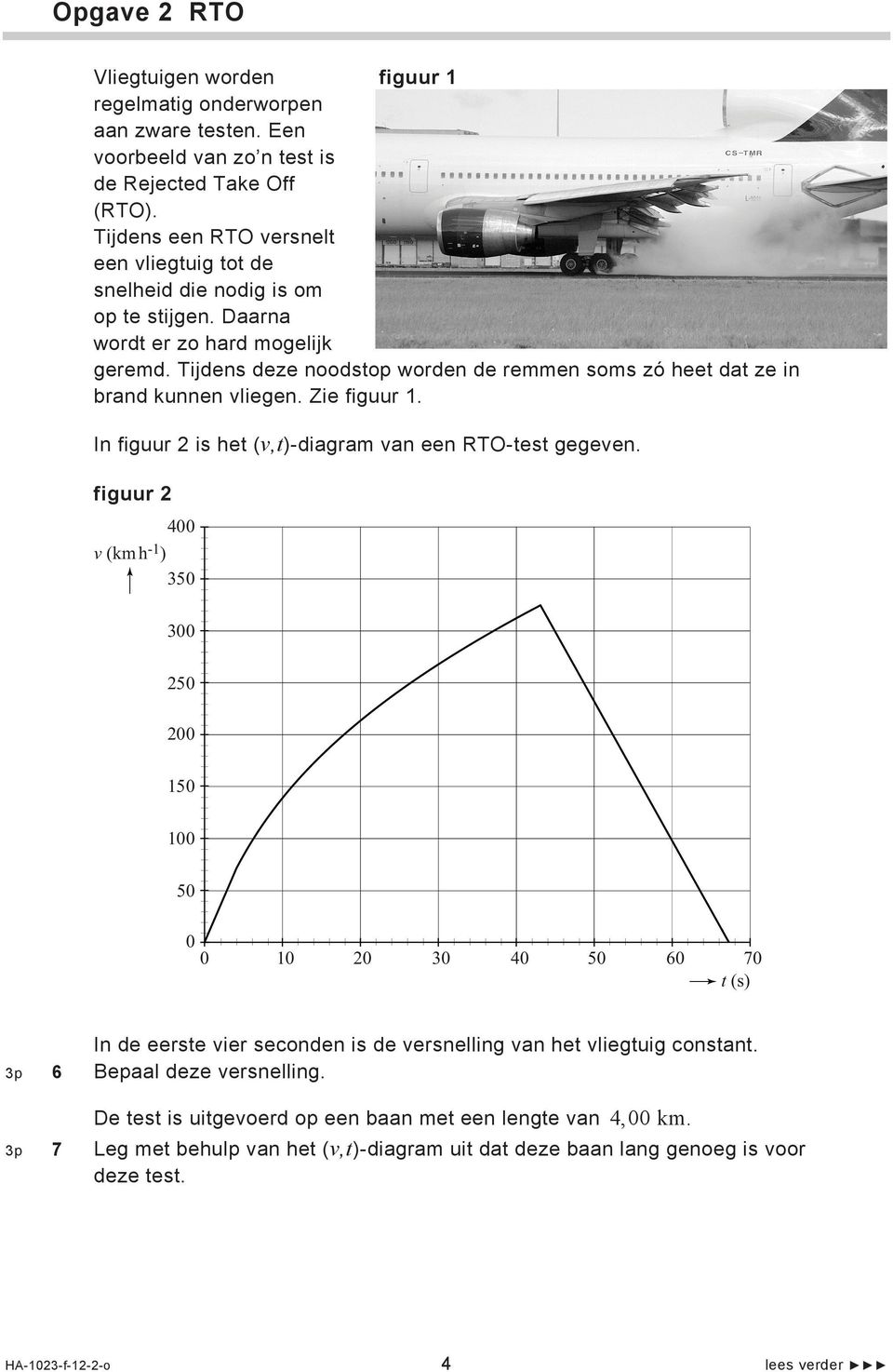 Tijdens deze noodstop worden de remmen soms zó heet dat ze in brand kunnen vliegen. Zie figuur 1. In figuur 2 is het (v,t)-diagram van een RTO-test gegeven.