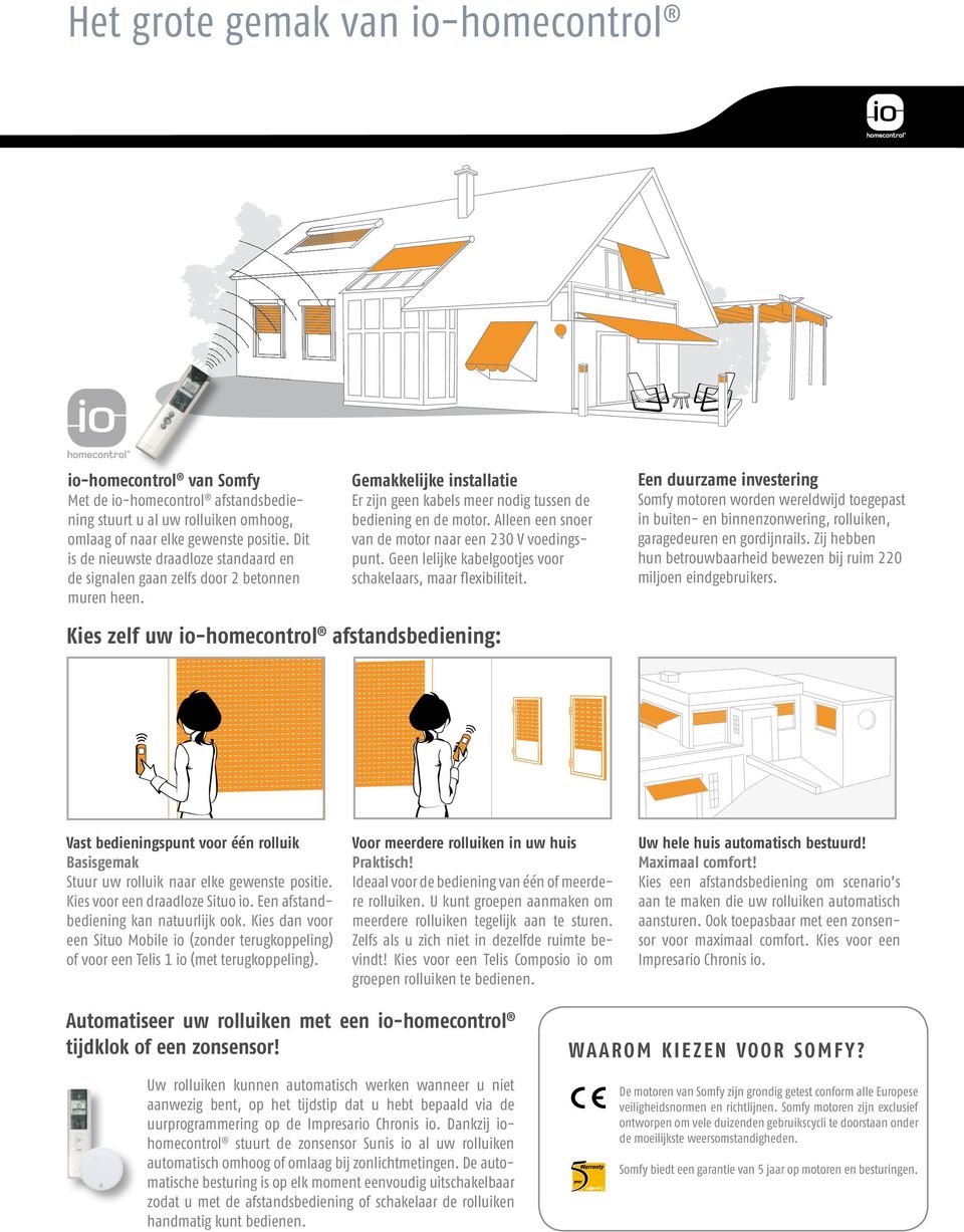 Alleen een snoer van de motor naar een 230 V voedingspunt. Geen lelijke kabelgootjes voor schakelaars, maar flexibiliteit.