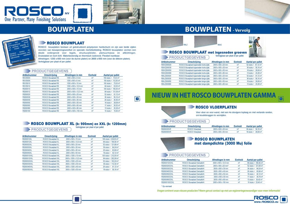 ROSCO bouwplaten vormen een ideale ondergrond voor tegels, structuurpleister, plamuurmassa en afdichtingen. Drukstabiel en toch licht. Waterbestendig en thermisch isolerend. Flexibel inzetbaar.