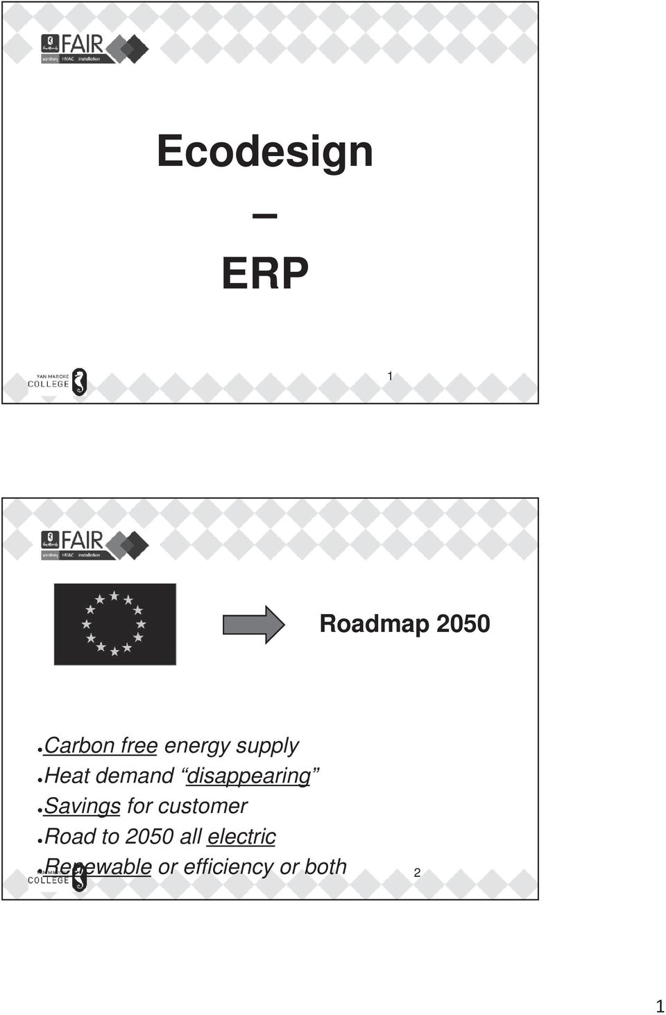 Savings for customer Road to 2050 all