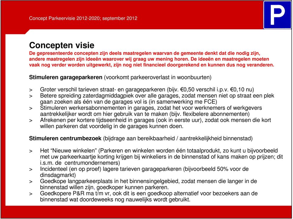 Stimuleren garageparkeren (vo