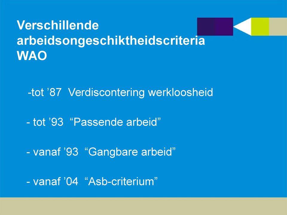 87 Verdiscontering werkloosheid - tot 93