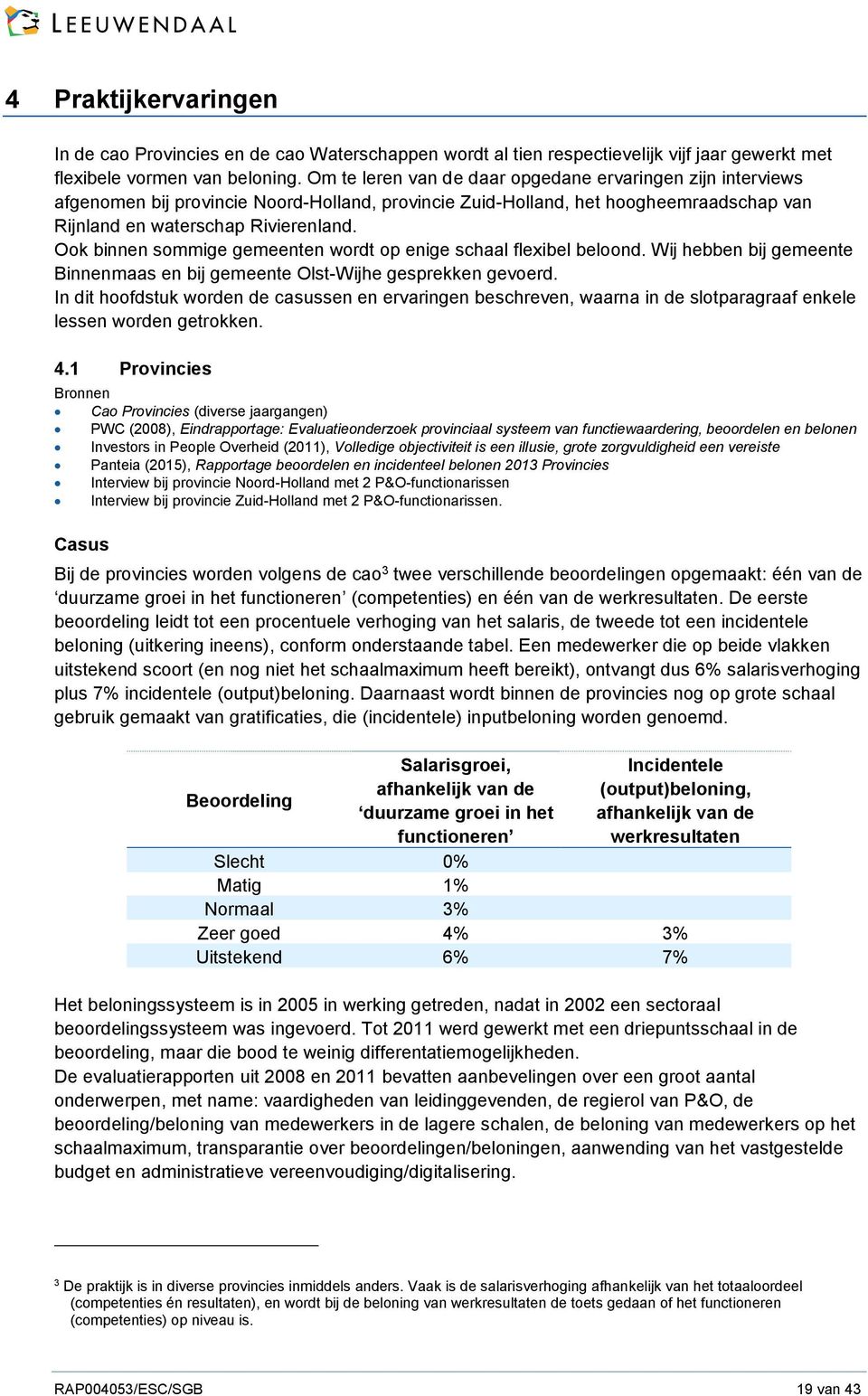 Ook binnen sommige gemeenten wordt op enige schaal flexibel beloond. Wij hebben bij gemeente Binnenmaas en bij gemeente Olst-Wijhe gesprekken gevoerd.