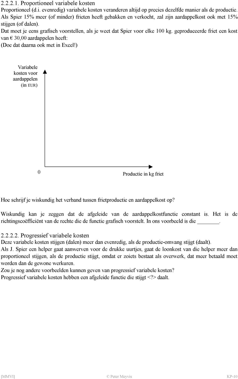 geproduceerde friet een kost van 30,00 aardappelen heeft: (Doe dat daarna ook met in Excel!