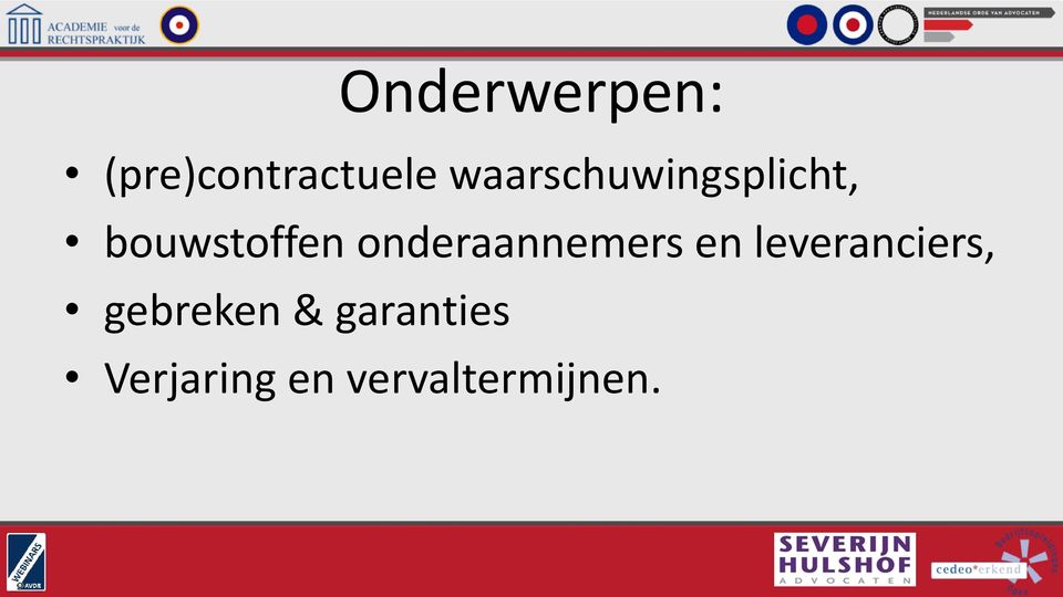 onderaannemers en leveranciers,