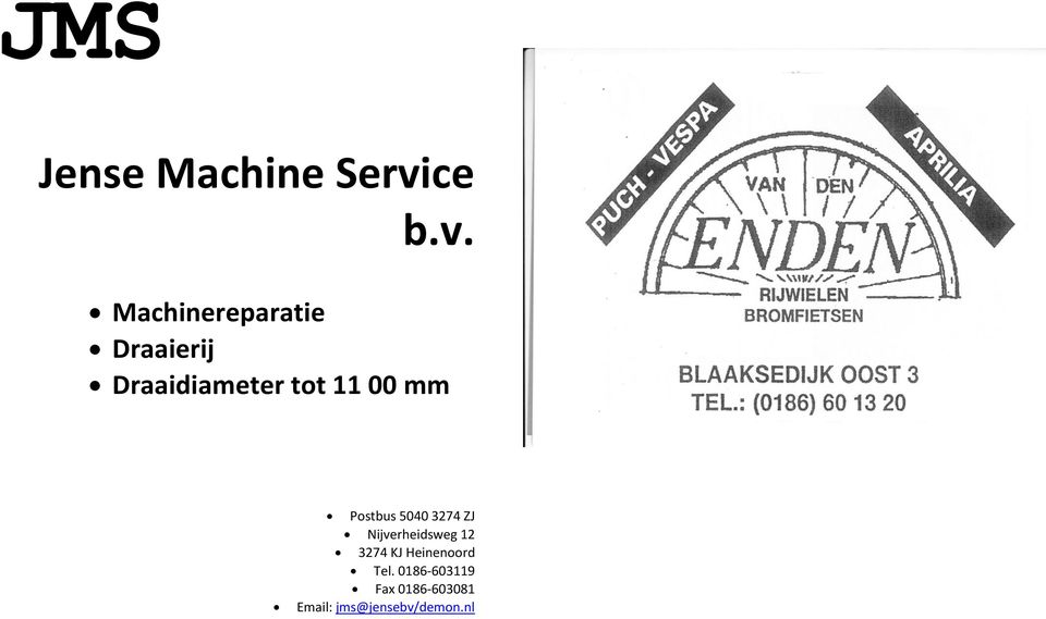 Machinereparatie Draaierij Draaidiameter tot 11 00