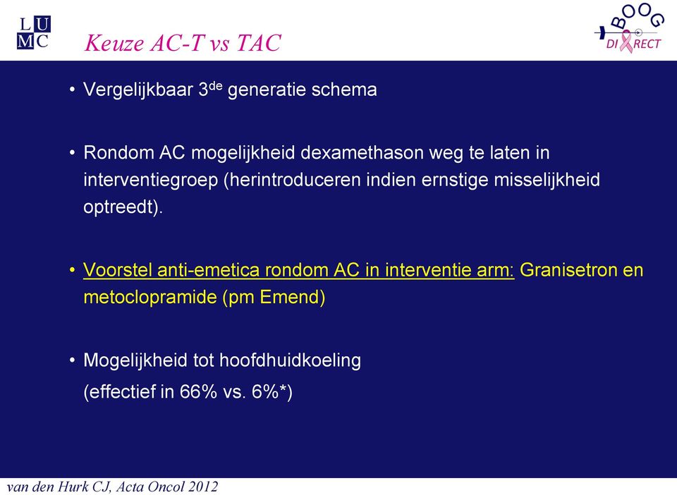 Voorstel anti-emetica rondom AC in interventie arm: Granisetron en metoclopramide (pm