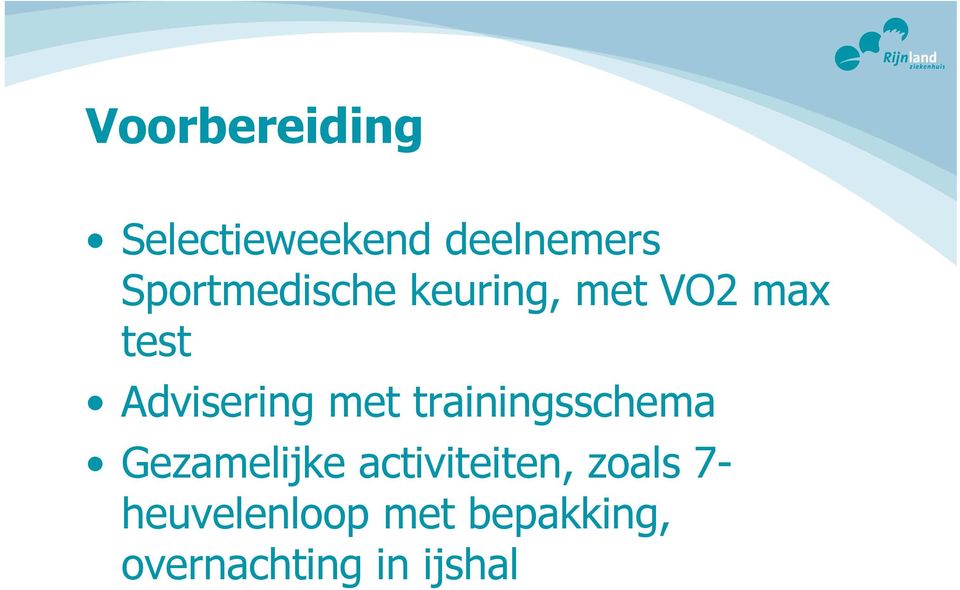 Advisering met trainingsschema Gezamelijke