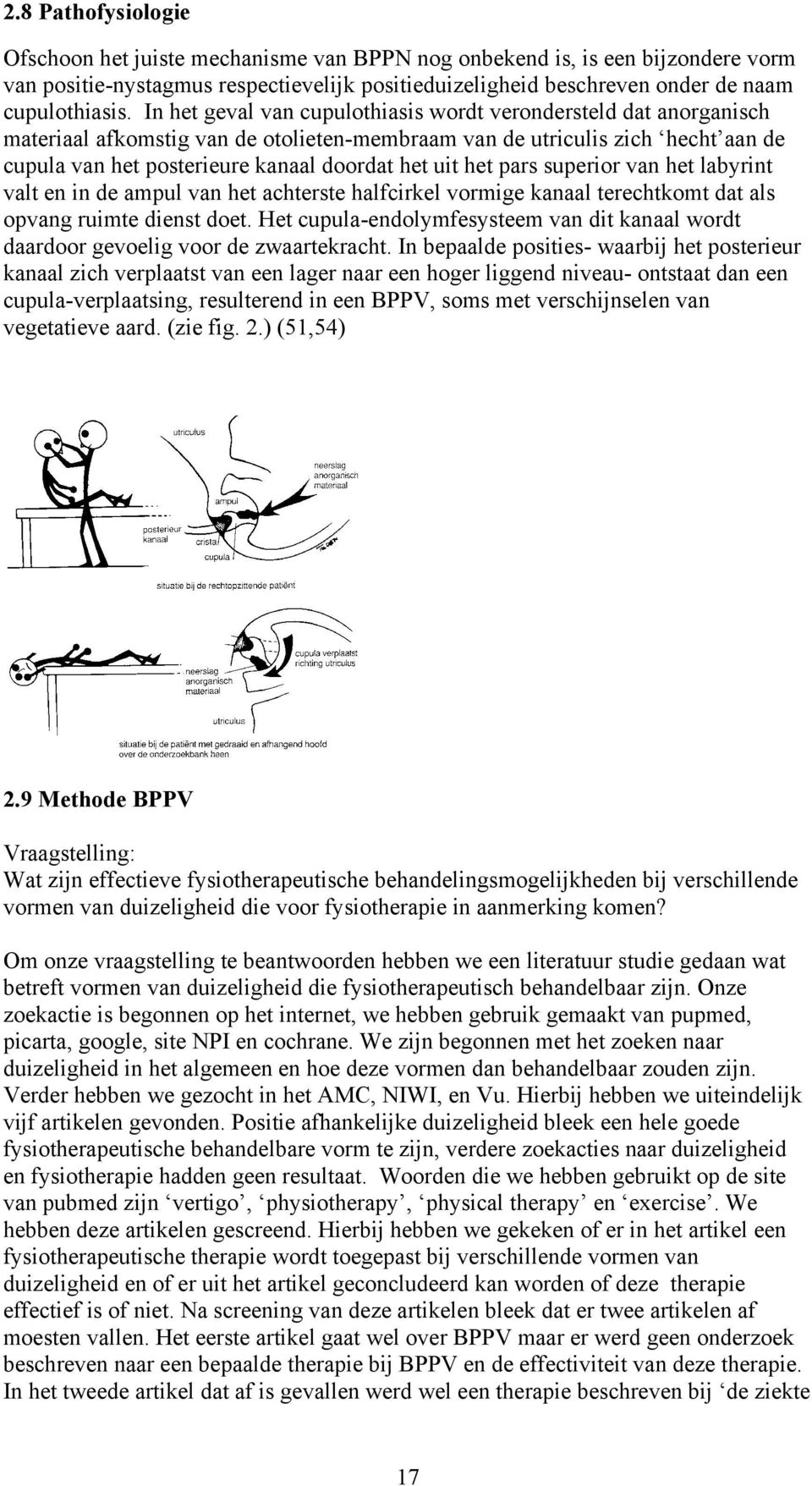 het pars superior van het labyrint valt en in de ampul van het achterste halfcirkel vormige kanaal terechtkomt dat als opvang ruimte dienst doet.