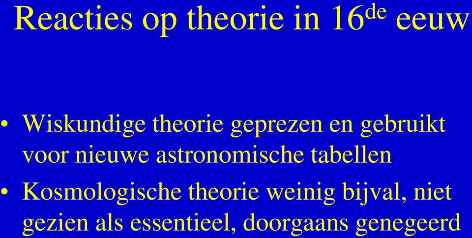 astronomische tabellen Kosmologische theorie
