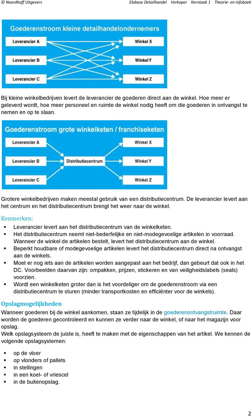 Grotere winkelbedrijven maken meestal gebruik van een distributiecentrum. De leverancier levert aan het centrum en het distributiecentrum brengt het weer naar de winkel.