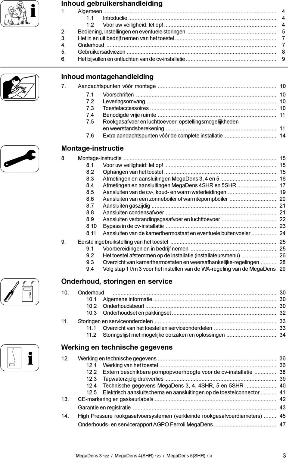 Aandachtspunten vóór montage... 10 7.1 Voorschriften... 10 7.2 Leveringsomvang... 10 7.3 Toestelaccessoires... 10 7.4 Benodigde vrije ruimte... 11 7.