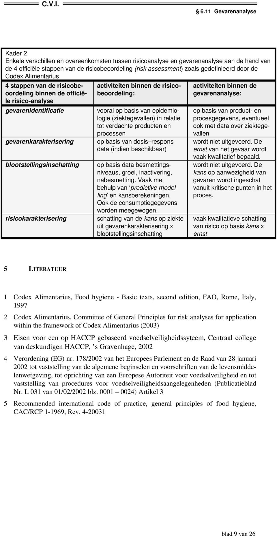 risicobeoordeling: vooral op basis van epidemiologie (ziektegevallen) in relatie tot verdachte producten en processen op basis van dosis respons data (indien beschikbaar) op basis data