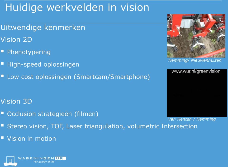 (Smartcam/Smartphone) Vision 3D Occlusion strategieën (filmen) Stereo