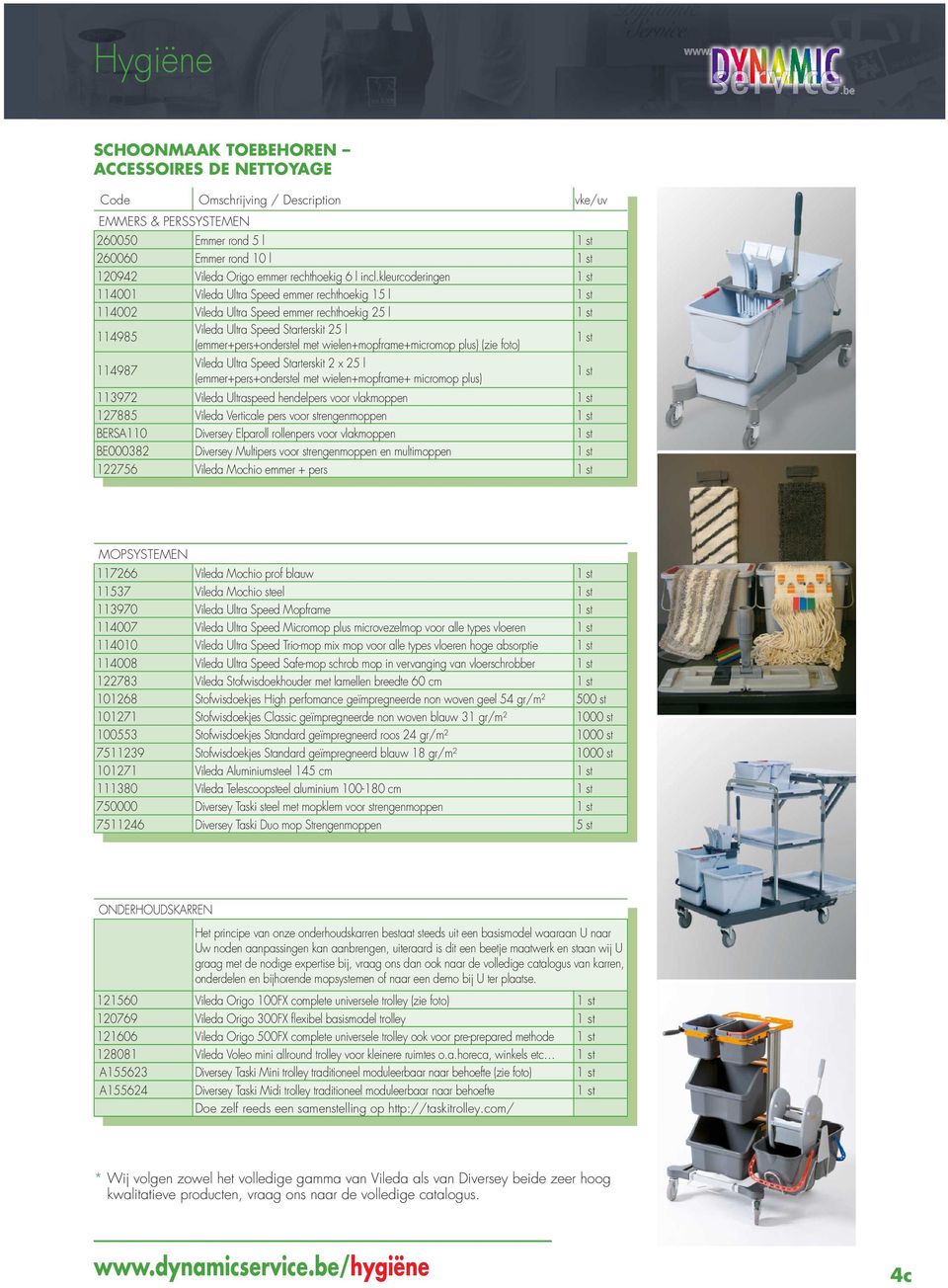 wielen+mopframe+micromop plus) (zie foto) 114987 Vileda Ultra Speed Starterskit 2 x 25 l (emmer+pers+onderstel met wielen+mopframe+ micromop plus) 113972 Vileda Ultraspeed hendelpers voor vlakmoppen